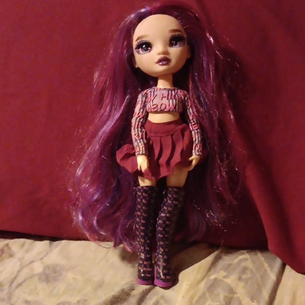 Purple Fashion Doll with Long Hair